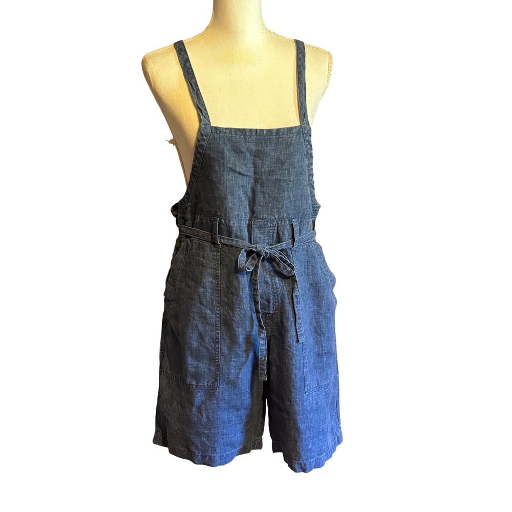 Current/Elliott Denim Shortalls Overalls 0/27 Tie Waist Utility Fisherman Core